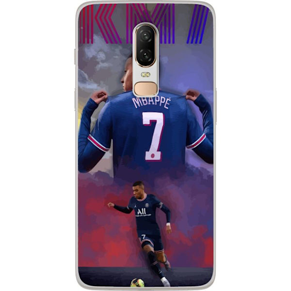 OnePlus 6 Genomskinligt Skal MAP Fotboll Design Grafiskt Mönster Modern Sportmotiv Trend Fotboll Populär Grafisk Stil Motiv