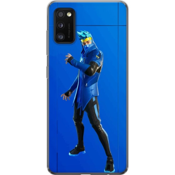 Samsung Galaxy A41 Läpinäkyvä kuori Fortnite - Ninja Blue