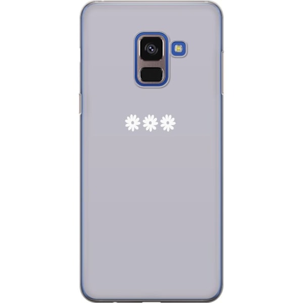 Samsung Galaxy A8 (2018) Läpinäkyvä kuori Lila Blomminimalismi - tyylikäs kukkakuva lila taustalla