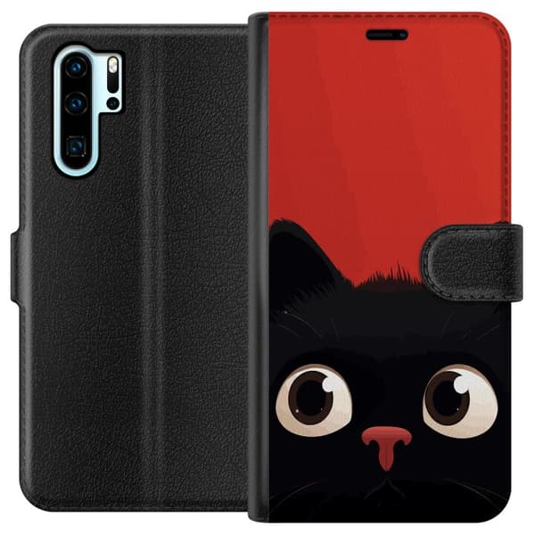 Kompatibelt Lommeboketui til Huawei P30 Pro Leken Katt