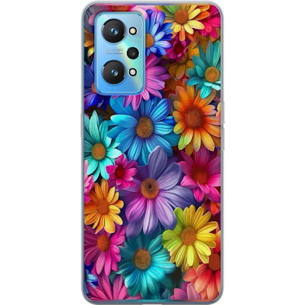 Realme GT Neo2 Genomskinligt Skal Gerbera Blommor Färgglad Dekor Blommotiv Populärt Heminredning Färg Rik Väggkonst Design