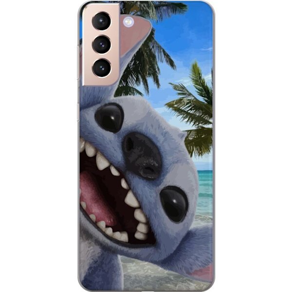 Samsung Galaxy S21 Genomskinligt Skal Stitch mobilskal med Palmer i söt vänskapsdesign