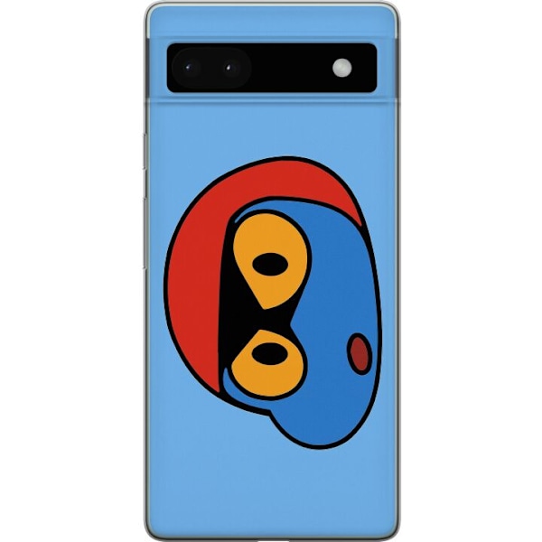 Google Pixel 6a Läpinäkyvä kuori Bold Bot Head