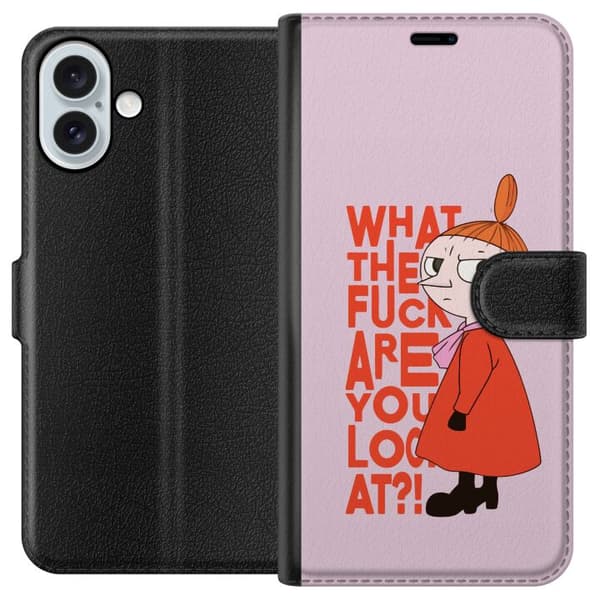 Kompatibel Tegnebogsetui til Apple iPhone 16 Plus Lilla My Förvånad pink