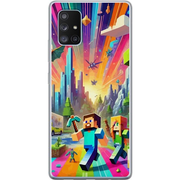 Samsung Galaxy A71 5G Gennemsigtig cover Fortnite vs Minecraft