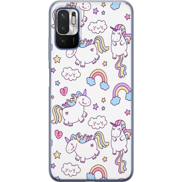 Xiaomi Redmi Note 10 5G Genomskinligt Skal Unicorn Pattern