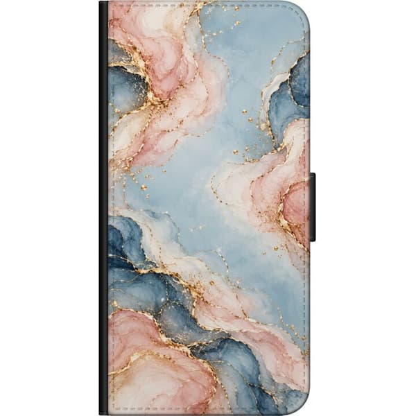 Kompatibelt Lommeboketui til Xiaomi Redmi Note 9 Pro Pastellmarmor blå