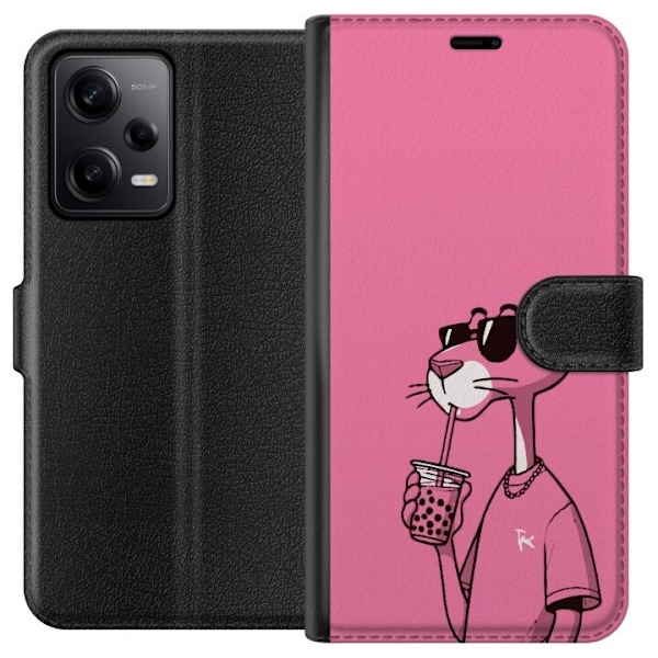 Xiaomi Redmi Note 12 Pro Tegnebogsetui Pink Panther Drink