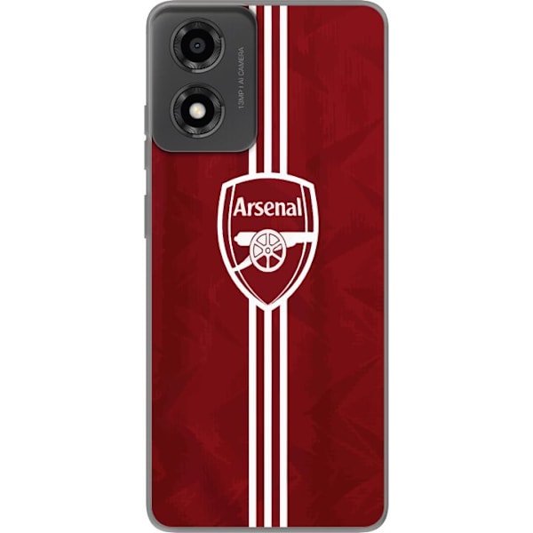 Motorola Moto E14 Läpinäkyvä kuori Arsenal Emblem Jalkapallo Premier League Seuravaakuna Punainen Valkoinen Ikoninen Fanit Lontoo Urheilu Motiivi