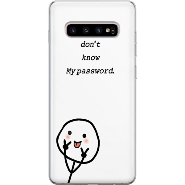 Samsung Galaxy S10+ Genomskinligt Skal You Don’t Know My Password – edgy textmotiv med attityd