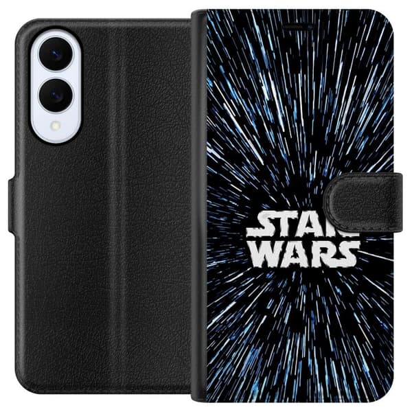 Kompatibel Tegnebogsetui til Samsung Galaxy S25 Edge Star Wars-logo med hyperspace-stjerner i ikonisk sci-fi-design sort