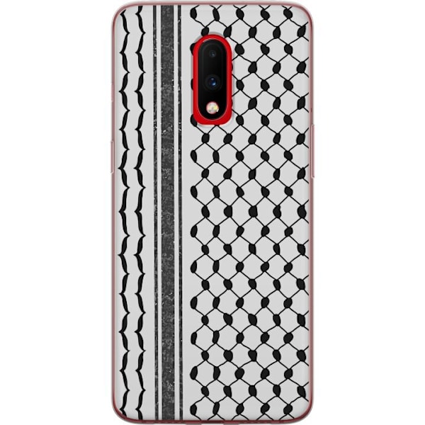 OnePlus 7 Läpinäkyvä kuori Palestiinalainen kuvio - perinteiseen tyyliin inspiroima keffiyeh-kangas