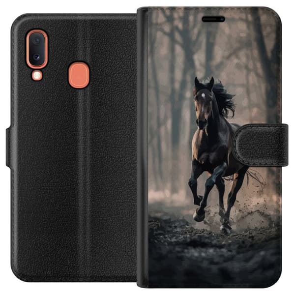Kompatibelt Plånboksfodral till Samsung Galaxy A20e Springande Häst