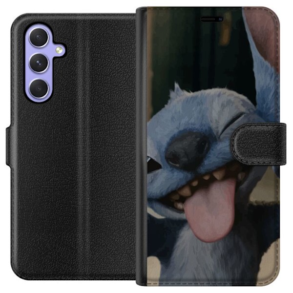 Samsung Galaxy A54 Plånboksfodral Stitch Söt Alien – Blå