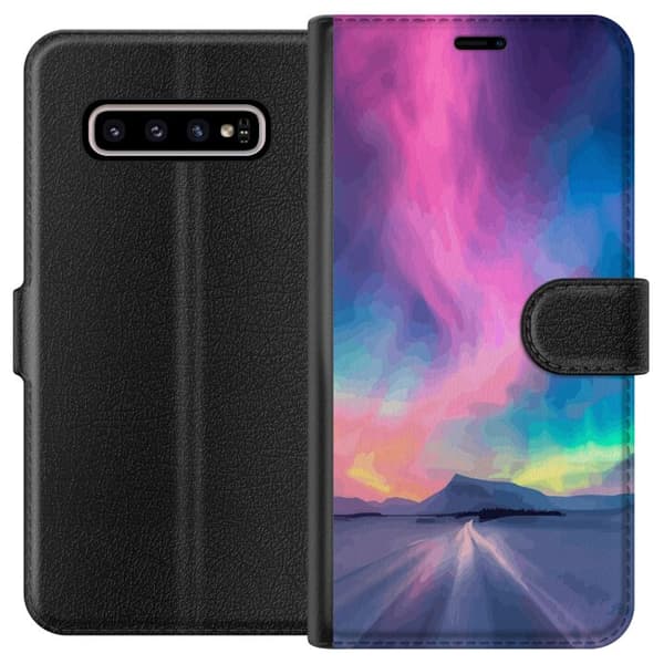 Kompatibelt Lommeboketui til Samsung Galaxy S10+ Nordlys