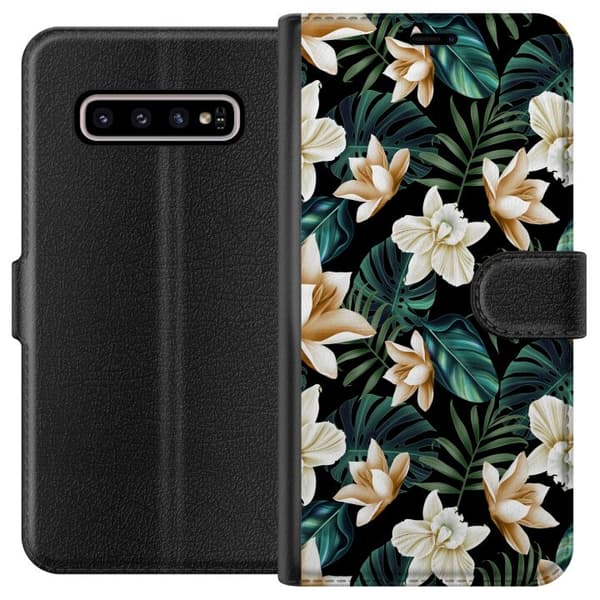 Kompatibelt Lommeboketui til Samsung Galaxy S10+ Blomster