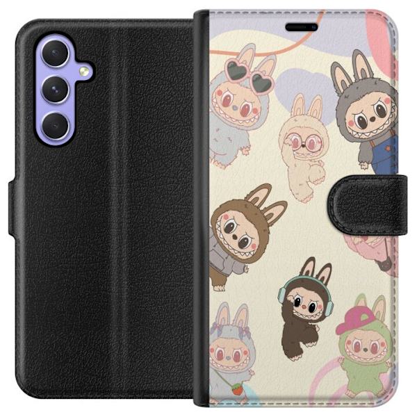 Samsung Galaxy A54 Lompakkokotelo Labubu Pop Mart Kokoelma Motiivi Figuuri Kokoelma Suunnittelu Suosittu Taidelelu Pop Mart Luova Graafinen