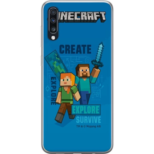 Samsung Galaxy A70 Läpinäkyvä kuori Minecraft Luolastot
