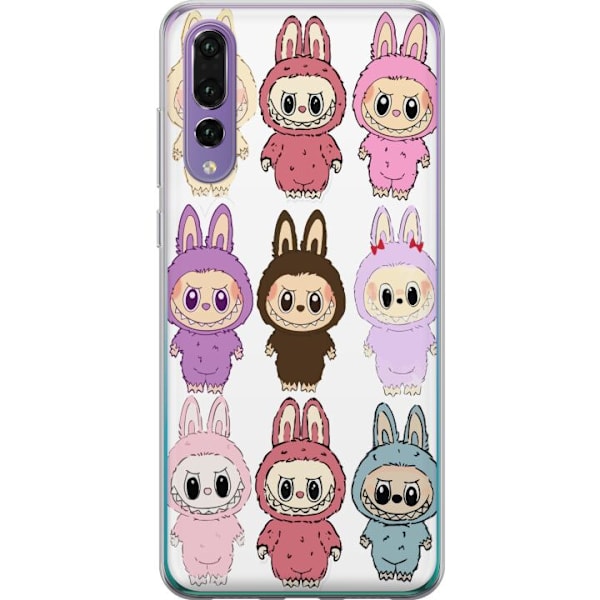 Huawei P20 Pro Genomskinligt Skal Labubu Pink Monster – Popkonst med Kawaii-touch