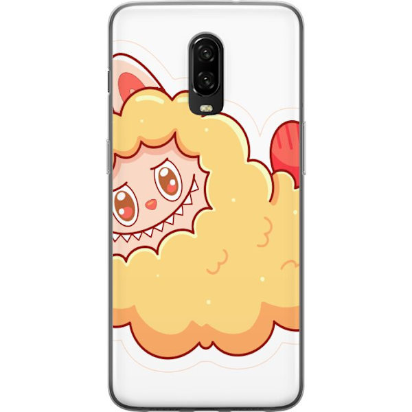 OnePlus 6T Läpinäkyvä kuori Labubu Pesukarhu Pop Mart Hahmo Keräilyesine Söpö Suunnittelu Suosittu Teema Taideteos Leikkisarja