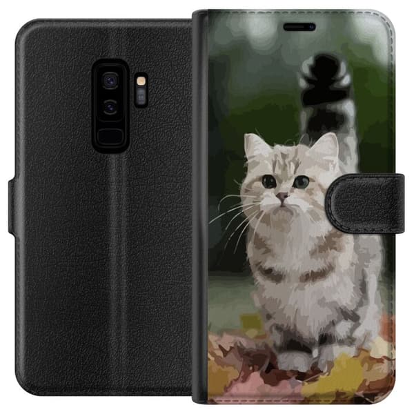 Kompatibelt Plånboksfodral till Samsung Galaxy S9+ Katt