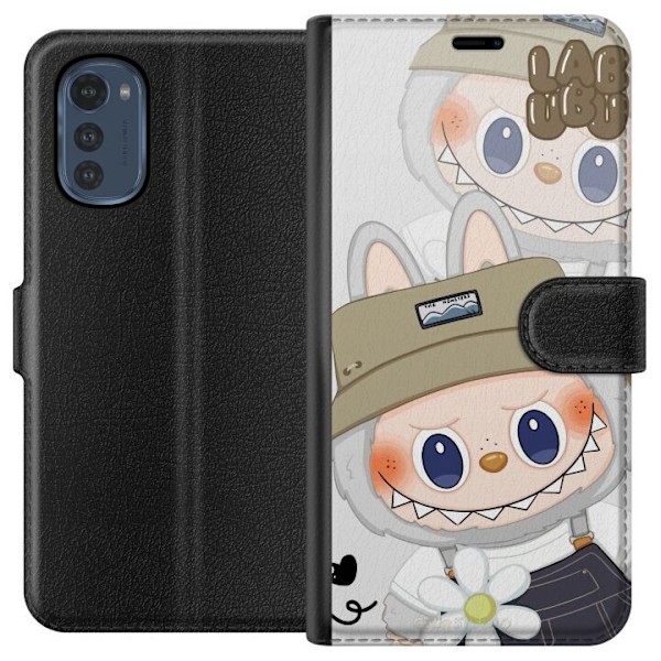 Motorola Moto E32s Lompakkokotelo Labubu Minimal Mood - Yksinkertainen ja tyylikäs hirviösuunnittelu