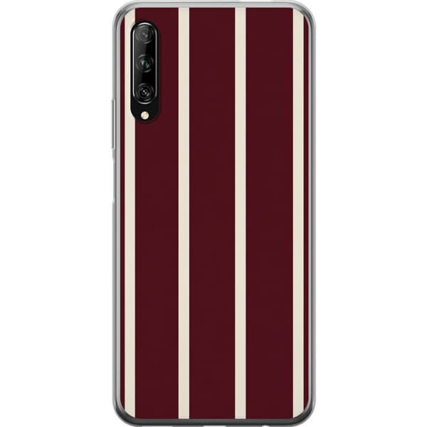 Kompatibelt Mobilskal till Huawei P smart Pro 2019 Vinröda randlinjer röd
