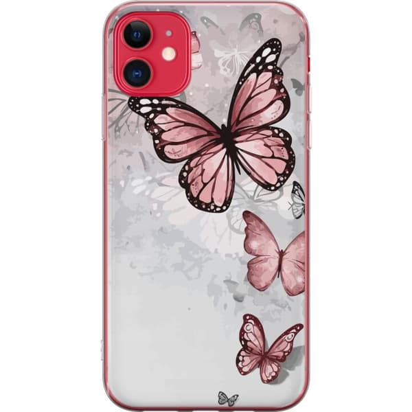 Kompatibel Mobilcover til Apple iPhone 11 Rosa sommerfugle