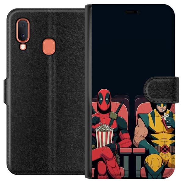 Kompatibelt Plånboksfodral till Samsung Galaxy A20e Deadpool & Wolverine