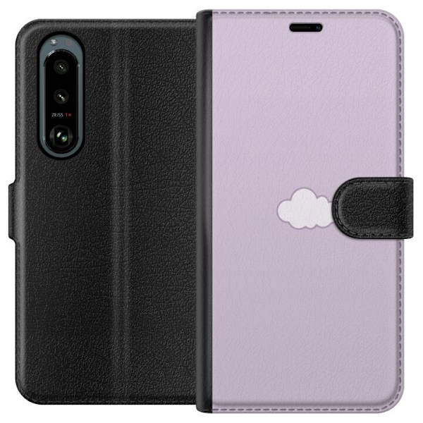 Sony Xperia 5 III Plånboksfodral Lila Moln – minimalistiskt moln på lila bakgrund