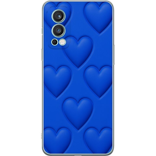 OnePlus Nord 2 5G Läpinäkyvä kuori Siniset Sydämet