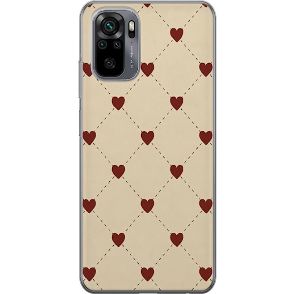 Xiaomi Redmi Note 10S Läpinäkyvä kuori Sydänverkko