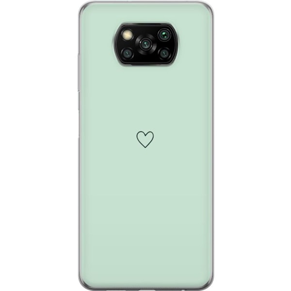 Xiaomi Poco X3 NFC Gennemsigtig cover Enkelt Hjerte