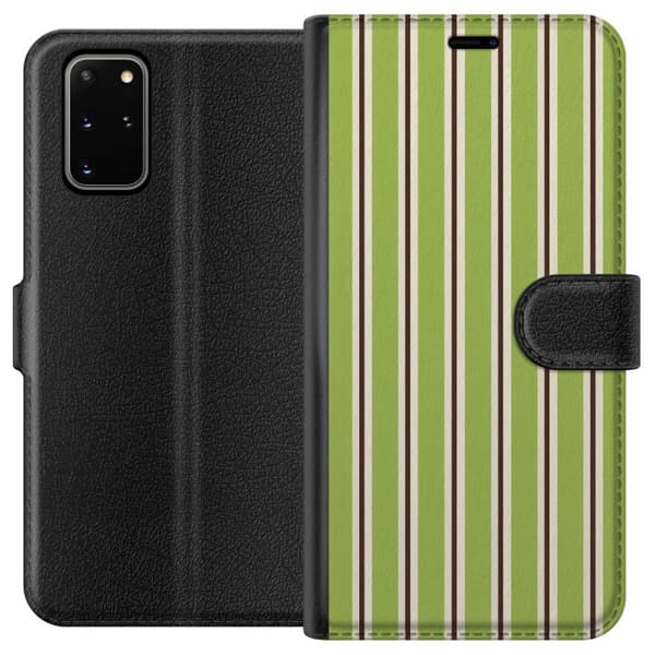 Kompatibelt Plånboksfodral till Samsung Galaxy S20+ Matcha Stripe grön