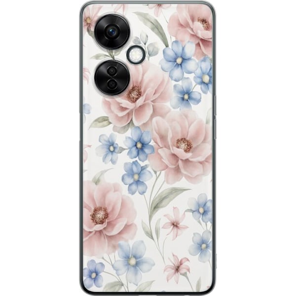 OnePlus Nord CE3 Läpinäkyvä kuori Romanttiset kukat
