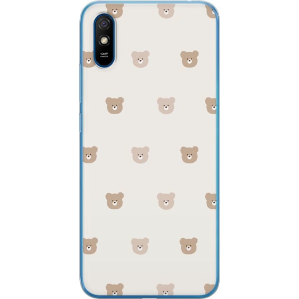 Xiaomi Redmi 9A Genomskinligt Skal Teddy Background – gulliga nallar mot mjuk bakgrund