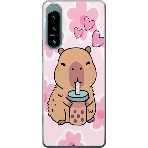Sony Xperia 5 IV Läpinäkyvä kuori Kawaii Capybara Sydän An