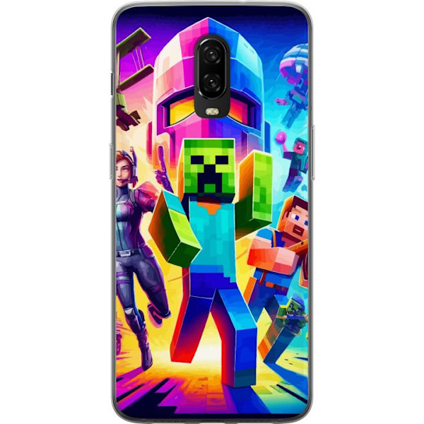 OnePlus 6T Genomskinligt Skal Fortnite vs Minecraft