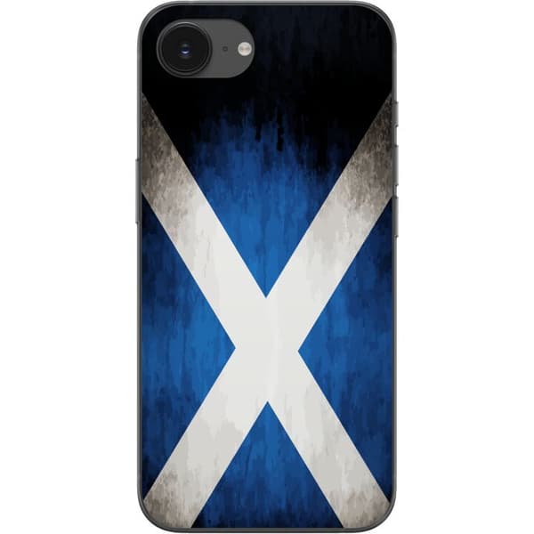 Kompatibelt Mobildeksel til Apple iPhone 16e Skottlands flagg med grunge effekt og blå hvit design blå