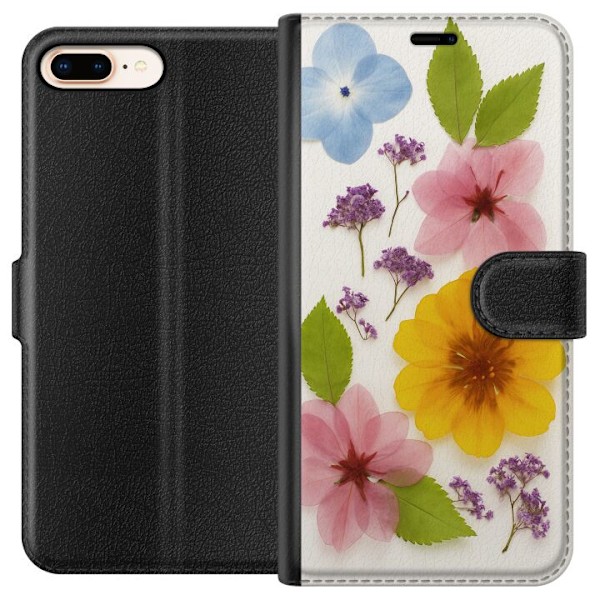 Apple iPhone 8 Plus Plånboksfodral Pressade blommor