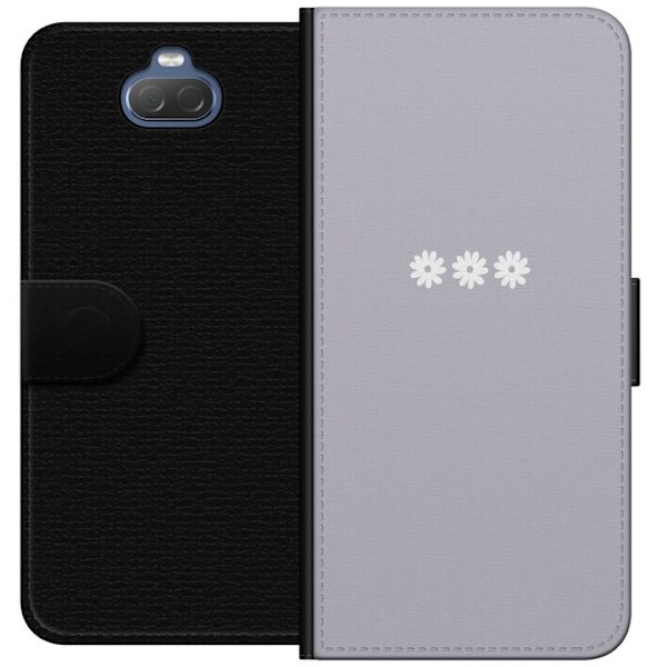 Sony Xperia 10 Plus Lompakkokotelo Lila Blomminimalismi - tyylikäs kukkakuva lila taustalla