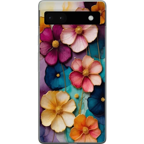 Google Pixel 6a Gennemsigtig cover Blomster Farver