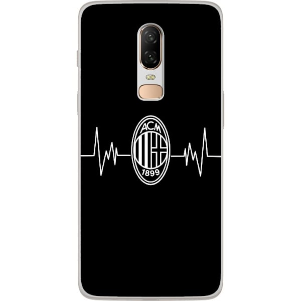 OnePlus 6 Läpinäkyvä kuori AC Milan