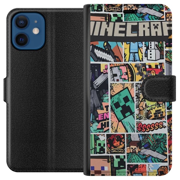 Apple iPhone 12 mini Tegnebogsetui Minecraft Kunst