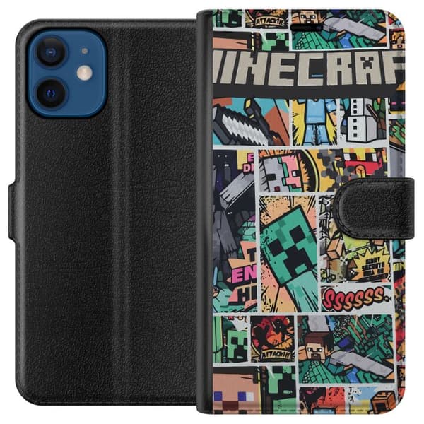 Kompatibelt Plånboksfodral till Apple iPhone 12 mini Minecraft Art