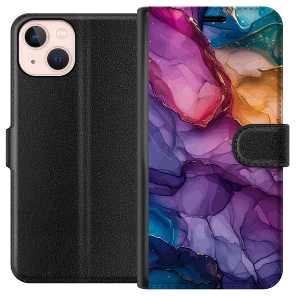 Kompatibel Tegnebogsetui til Apple iPhone 13 mini Farverige stenar