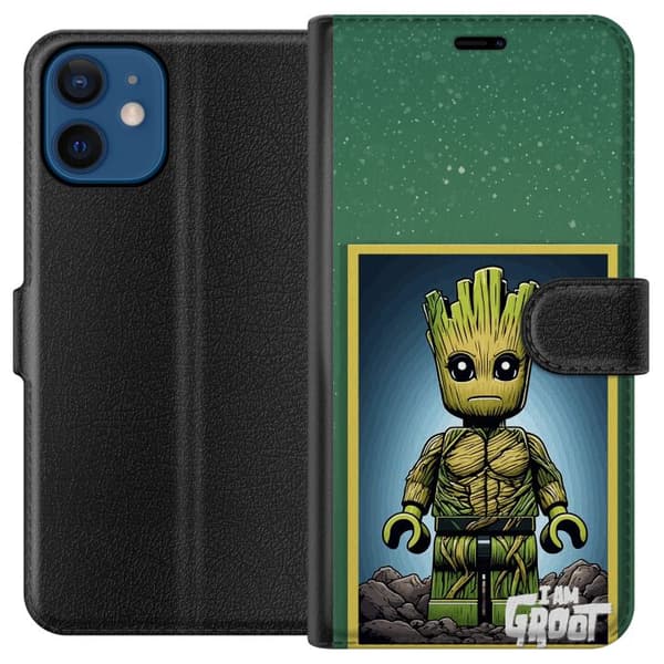 Kompatibel Tegnebogsetui til Apple iPhone 12 Robot med röda ögon grå