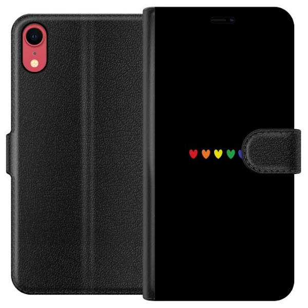 Apple iPhone XR Lompakkokotelo Ylpeä Sydämet