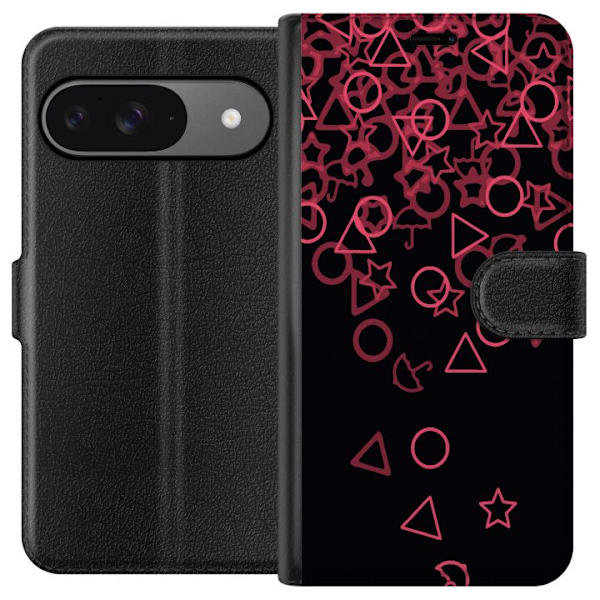 Google Pixel 9 Pro Lompakkokotelo Squid Game Ikoni Sarja Suosittu TV-peli Ikoni Graafinen Motiivi Aasialainen Trendi Draamasarja