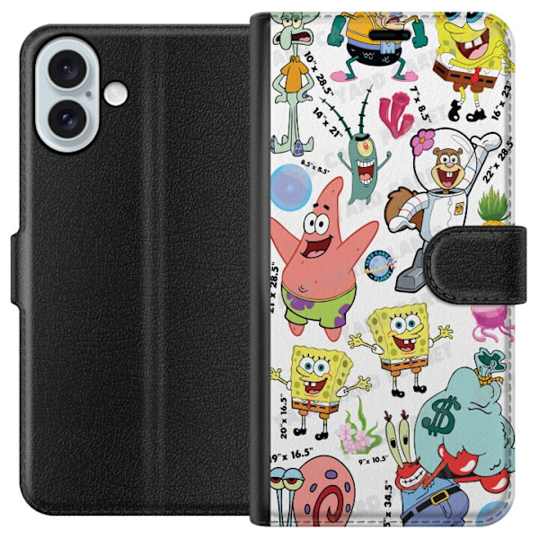 Apple iPhone 16 Plus Lommeboketui SpongeBob SquarePants